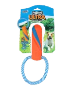 Jouet à tirer pour chien avec corde, flottant, 17 cm, ø 6 cm – Chuckit! Ultra Bumper Tug