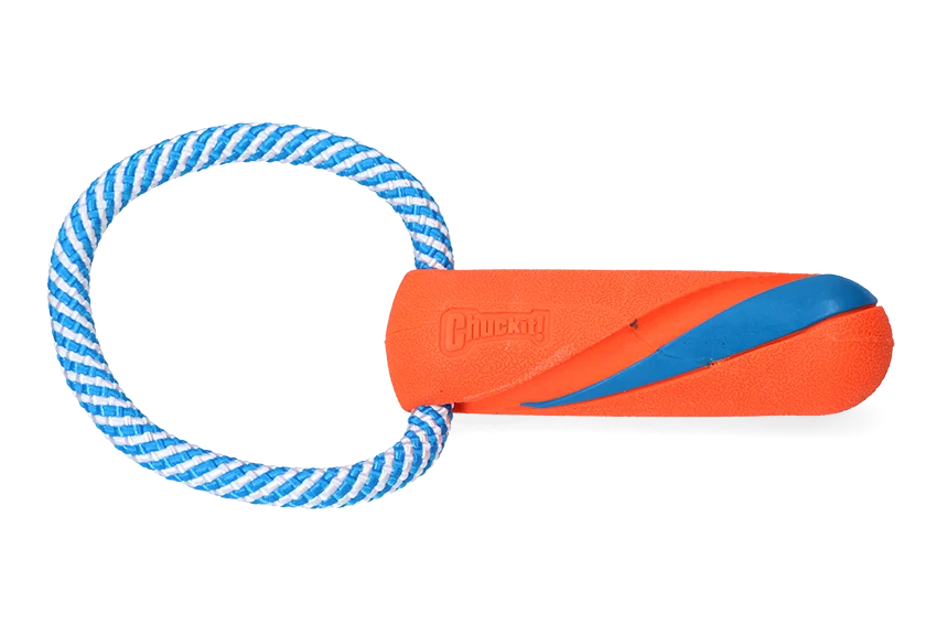 Jouet à tirer pour chien avec corde, flottant, 17 cm, ø 6 cm – Chuckit! Ultra Bumper Tug – Image 3