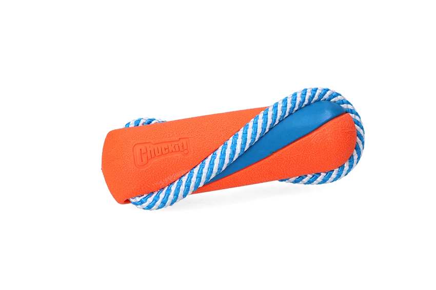 Jouet à tirer pour chien avec corde, flottant, 17 cm, ø 6 cm – Chuckit! Ultra Bumper Tug – Image 2