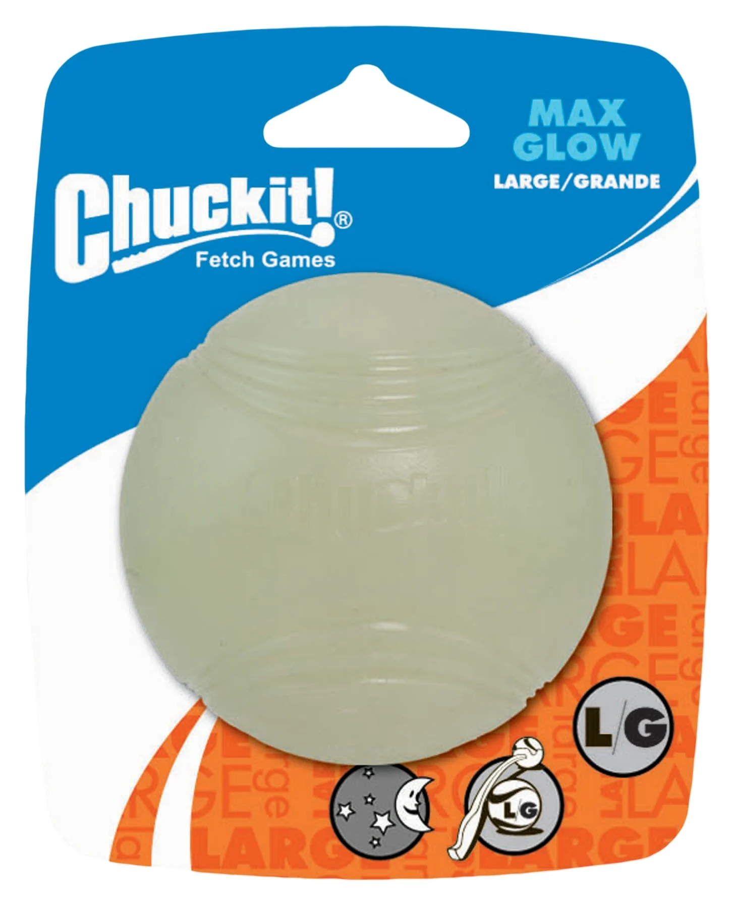 CHUC32314.jpg Balle en caoutchouc lumineuse pour chien, Ø 7 cm – Chuckit! Max Glow L – Image 1