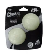 Balle pour chien en caoutchouc, lumineuse, Ø 6 cm, 2 pièces – Chuckit! Max Glow M
