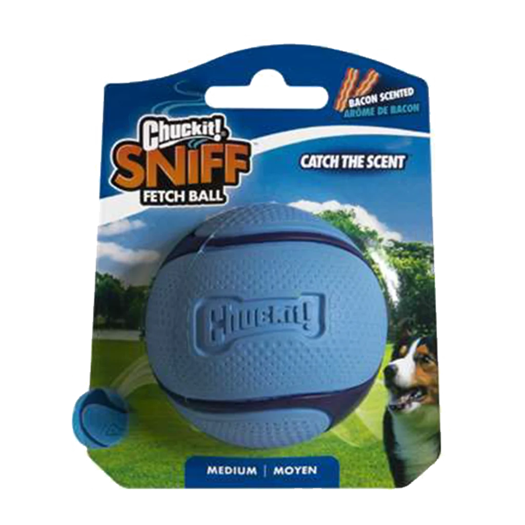 Balle pour chien à l’odeur de bacon – Chuckit! Sniff Fetch Ball Bacon M – Image 1