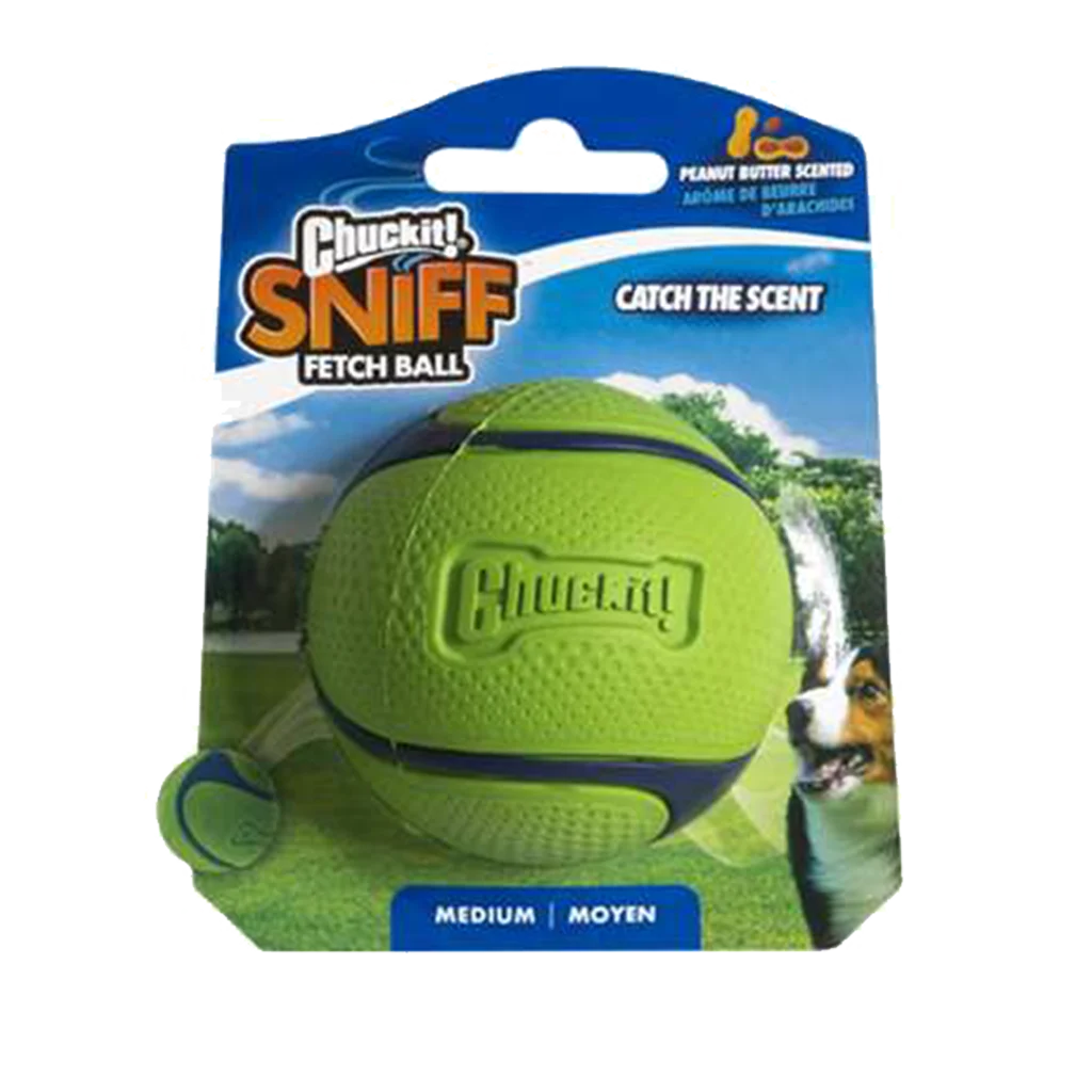 Balle pour chien parfumée au beurre de cacahuète – Chuckit! Sniff Fetch Ball Peanut Butter M – Image 1