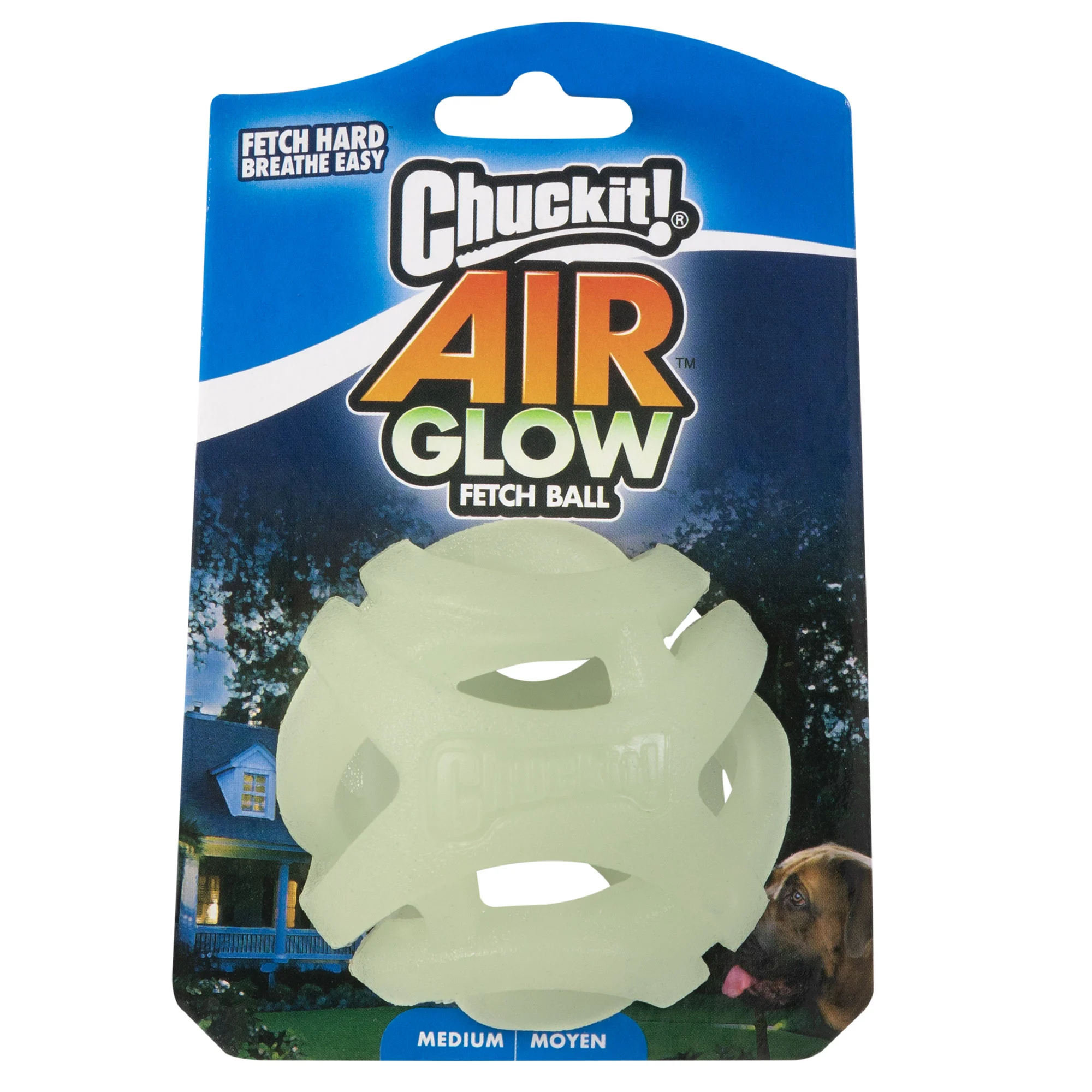 Balle lumineuse pour chien M, flottante, 6 cm – Chuckit! Air Glow Fetch Ball – Image 1