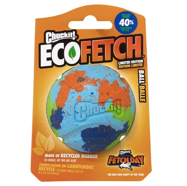 Balle pour chien en caoutchouc recyclé à 40 %, 6,35 cm – Chuckit! Eco Fetch Ball