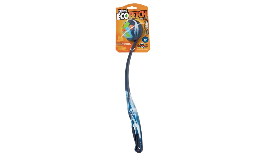 Lanceur de balle avec balle et poignée ergonomique, 45,7 cm – Chuckit! Eco Fetch Launcher + Ball – Image 1