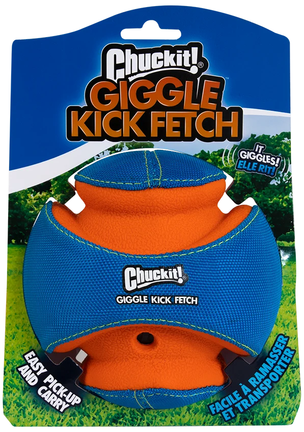 CHUC47019.png Balle pour chien sonore avec zones de morsure en caoutchouc, Ø 14 cm – Chuckit! Giggle Kick Fetch – Image 1