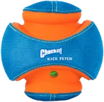 Balle pour chien sonore avec zones de morsure en caoutchouc, Ø 14 cm – Chuckit! Giggle Kick Fetch – Image 2