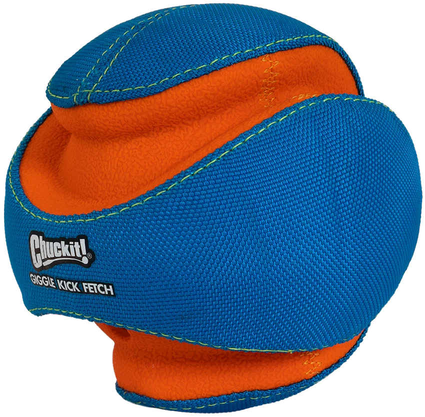 Balle pour chien sonore avec zones de morsure en caoutchouc, Ø 14 cm – Chuckit! Giggle Kick Fetch – Image 3
