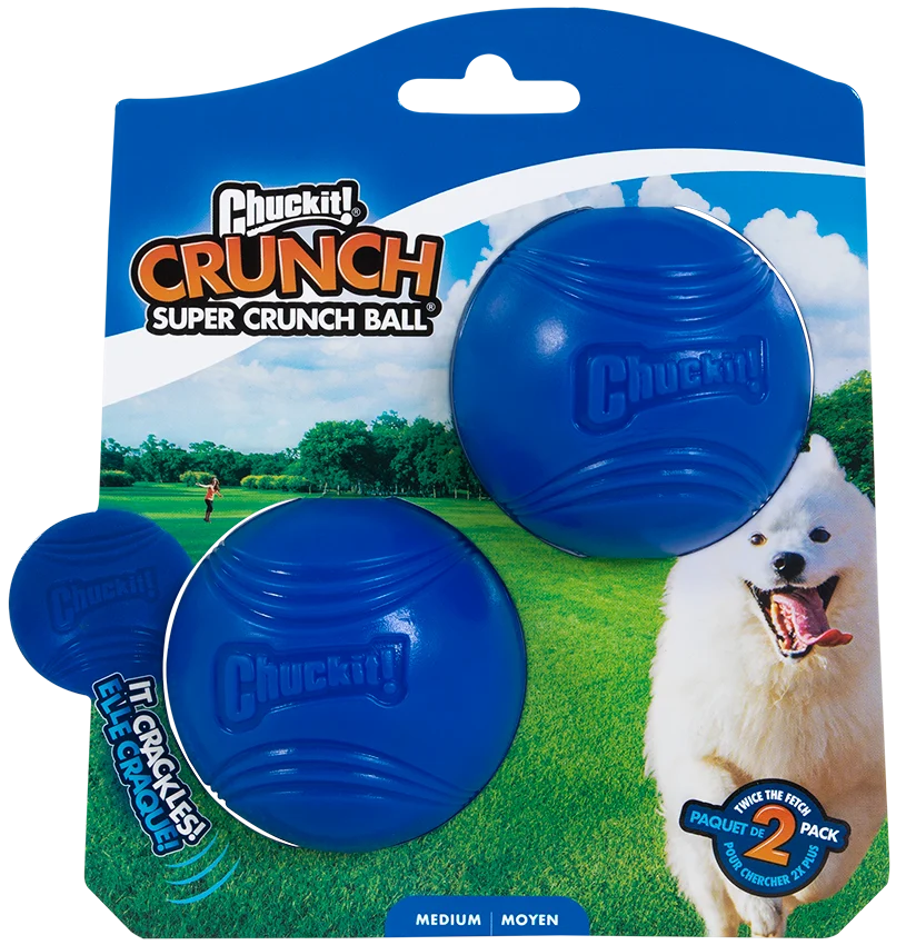 CHUC50788.png Balle pour chien avec crépitement M, ø 6 cm, 2 pièces – Chuckit! Super Crunch Ball – Image 1
