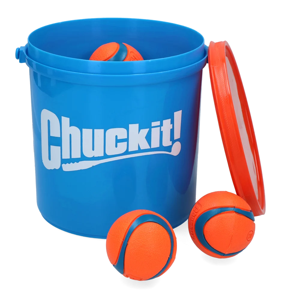 Set de balles pour chien avec seau et trous de drainage, 8 balles M – Chuckit! Bucket – Image 2