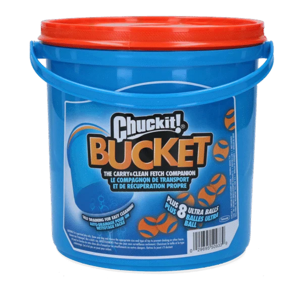 Set de balles pour chien avec seau et trous de drainage, 8 balles M – Chuckit! Bucket