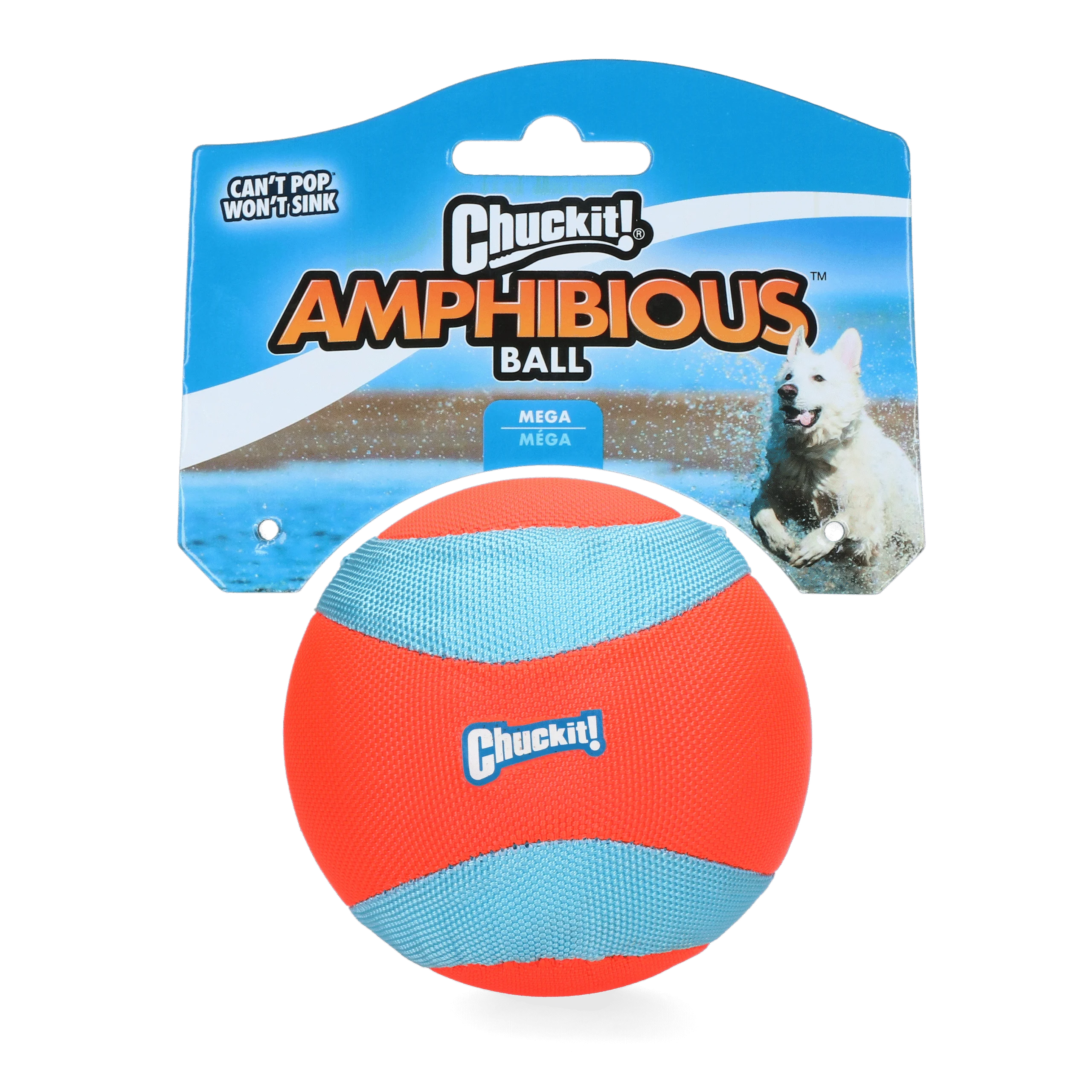 CHUC50990.png Grande balle flottante pour chien, orange, 11,5 cm – Chuckit! Amphibious Mega Ball – Image 1