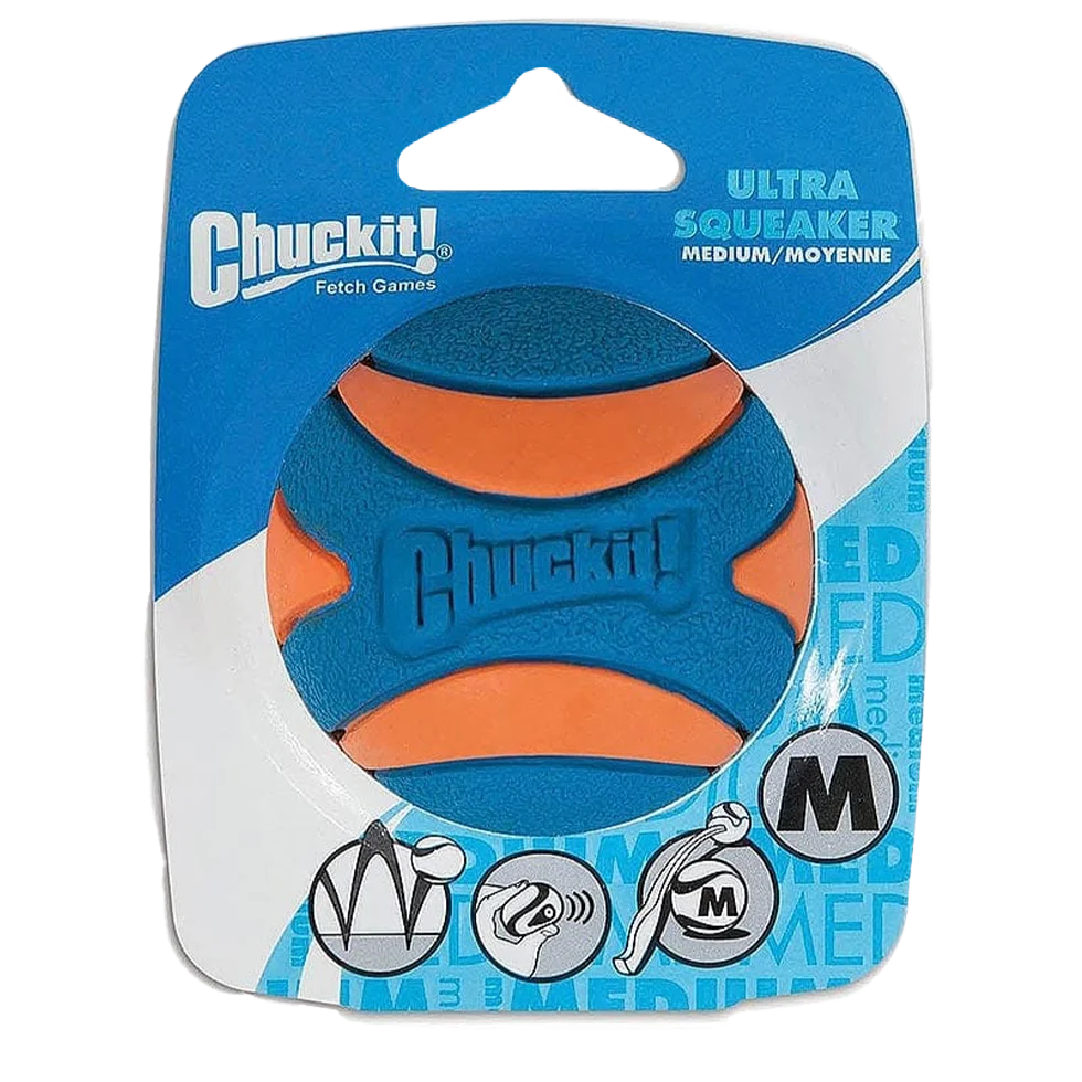 CHUC52068.png Balle pour chien en caoutchouc avec couineur M, ø 6 cm, 1 pièce – Chuckit! Ultra Squeaker Ball – Image 1