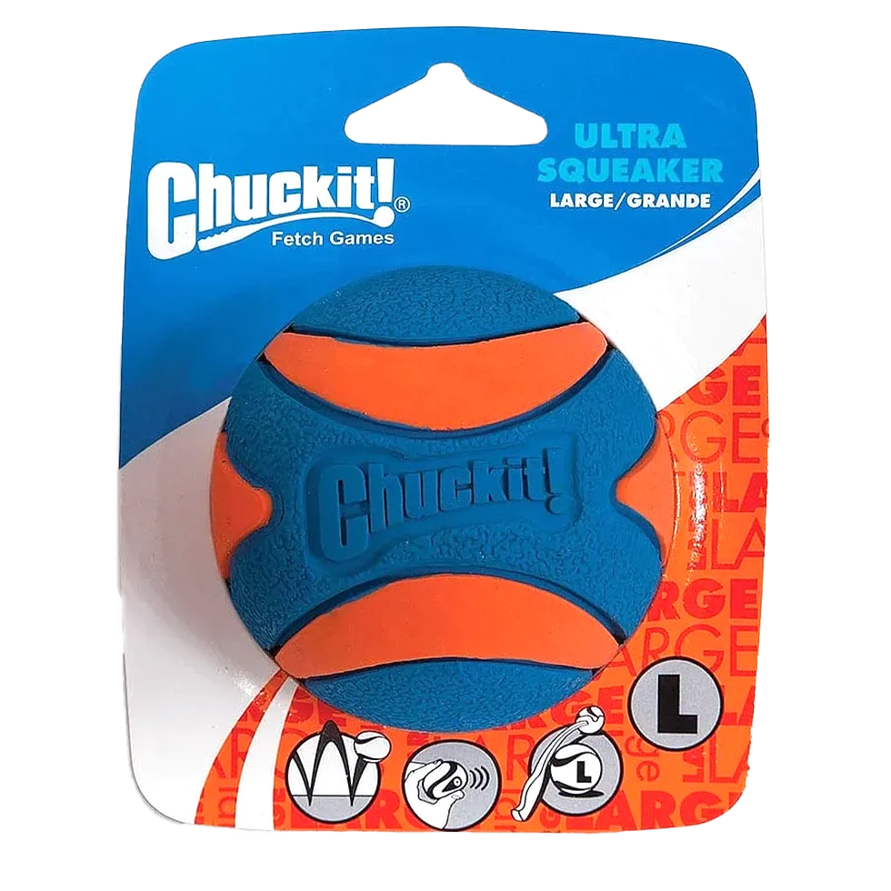 CHUC52069.png Balle pour chien en caoutchouc avec couineur L, ø 7 cm, 1 pièce – Chuckit! Ultra Squeaker Ball – Image 1