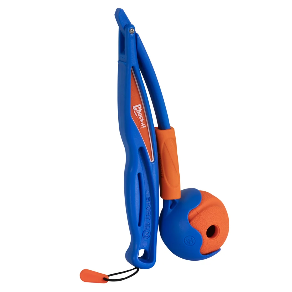 Lanceur de balles avec balle en caoutchouc, pliable, 46 cm déplié – Chuckit! Fetch & Fold Launcher Mini – Image 2