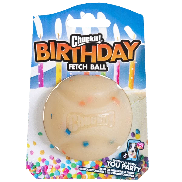 Balle pour chien parfum vanille, M 6 cm – Chuckit! Birthday Fetch Ball