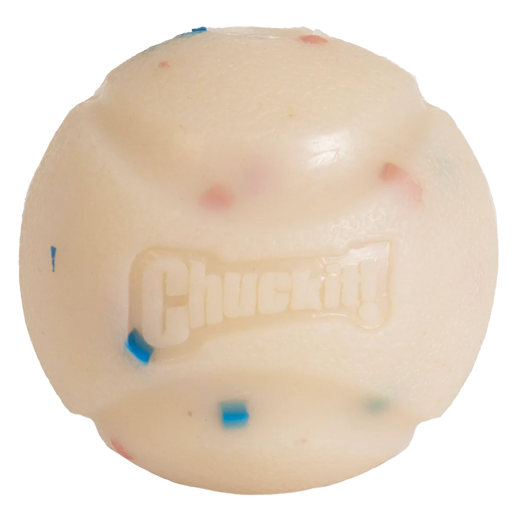 Balle pour chien parfum vanille, M 6 cm – Chuckit! Birthday Fetch Ball – Image 3