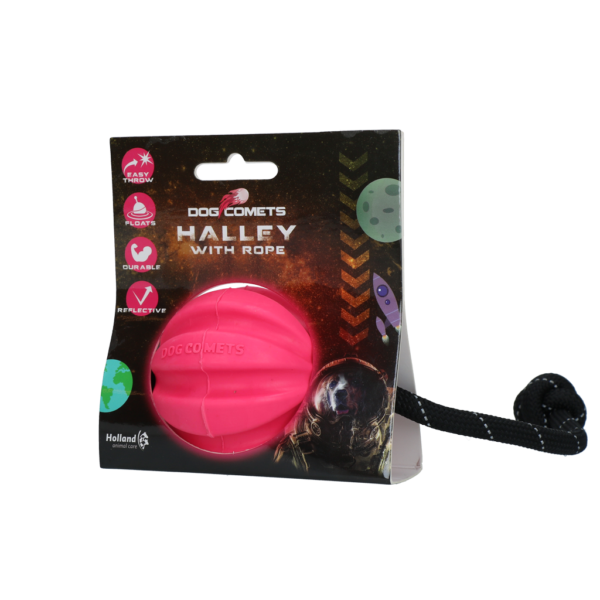 Jouet pour chien avec corde rose – Dog Comets Halley