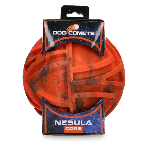 Balle de rapport avec relief et rebond imprévisible, orange, Ø 18 cm – Dog Comets Nebula Core