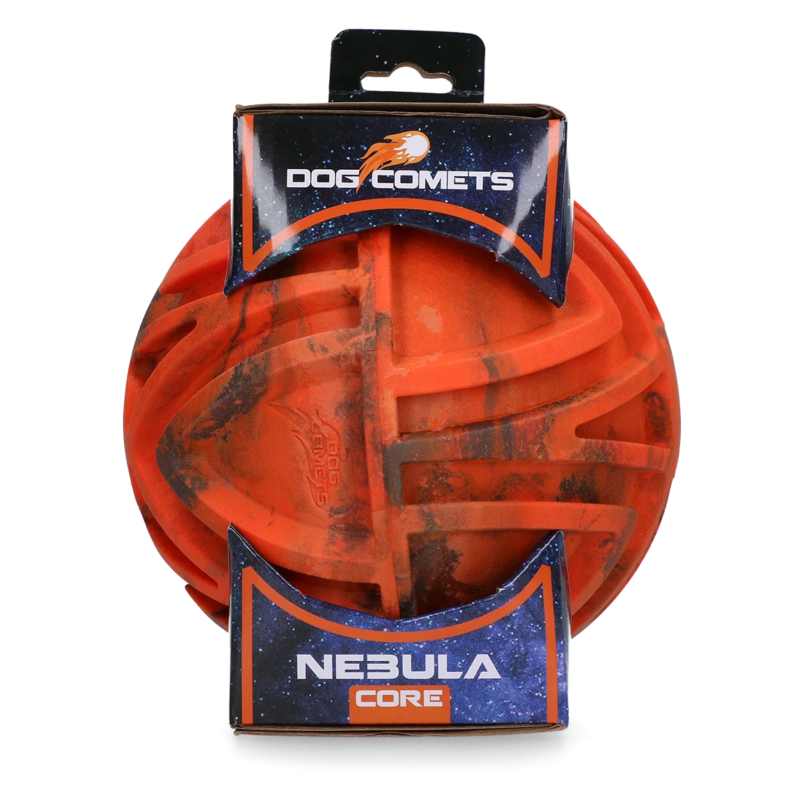 Balle de rapport avec relief et rebond imprévisible, orange, Ø 18 cm – Dog Comets Nebula Core – Image 1