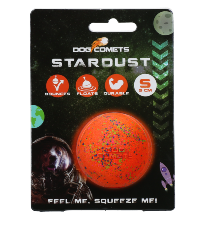 Balle pour chien en caoutchouc, orange, S, 5 cm – Dog Comets Stardust
