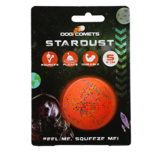 Balle pour chien en caoutchouc, orange, S, 5 cm – Dog Comets Stardust