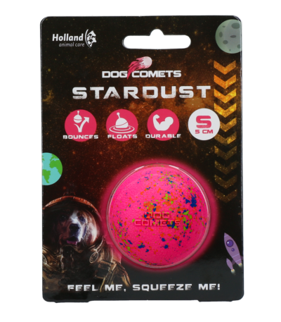Balle pour chien en caoutchouc, rose, S, 5 cm – Dog Comets Stardust