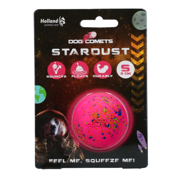 Balle pour chien en caoutchouc, rose, S, 5 cm – Dog Comets Stardust