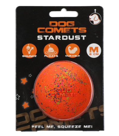 Balle pour chien en caoutchouc M, 6 cm, orange – Dog Comets Stardust