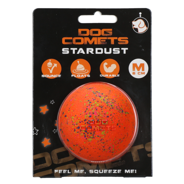 Balle pour chien en caoutchouc M, 6 cm, orange – Dog Comets Stardust