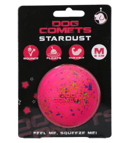 Balle pour chien en caoutchouc, rose, M, 6 cm – Dog Comets Stardust