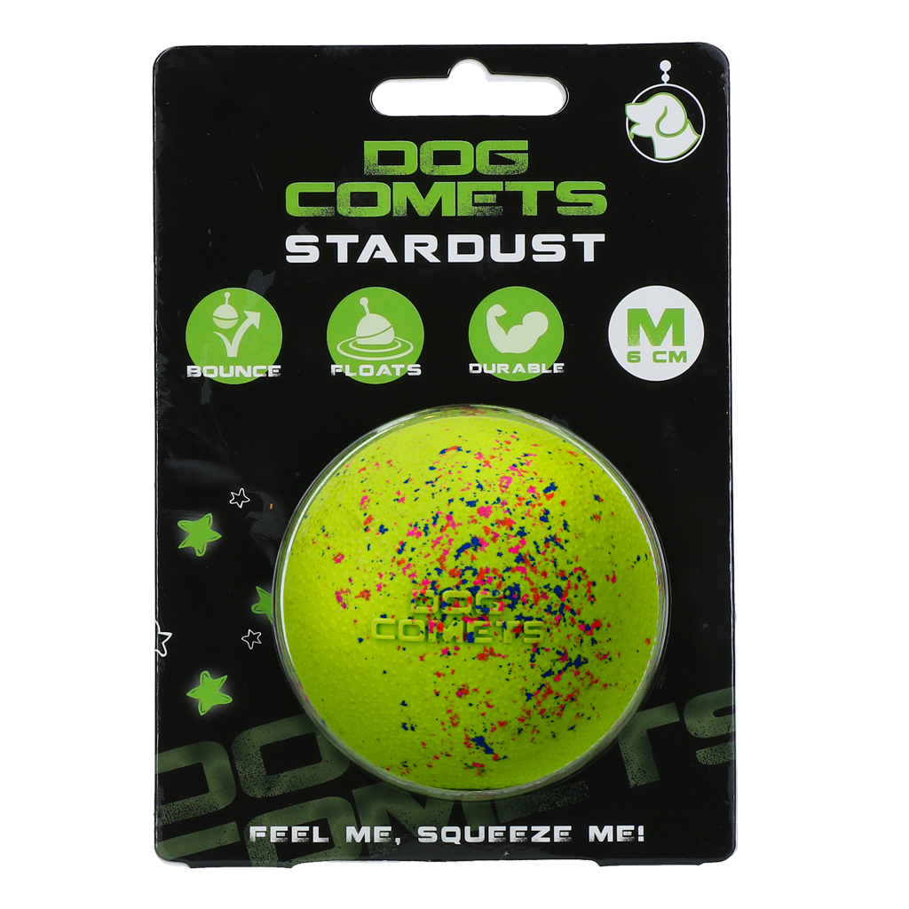 Hondenbal van Rubber M, 6 cm, Groen – Dog Comets Stardust Balle pour chien en caoutchouc M, 6 cm, verte – Dog Comets Stardust