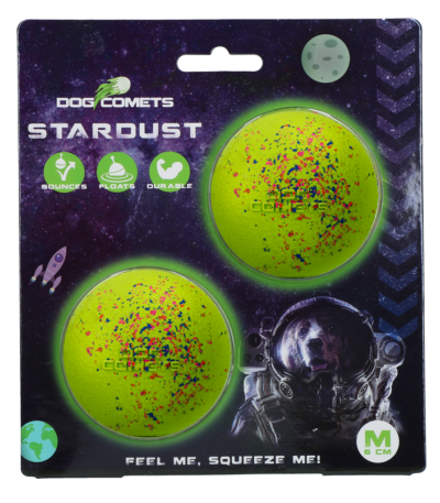 Balle pour chien en caoutchouc M, 6 cm, verte, 2 pièces – Dog Comets Stardust