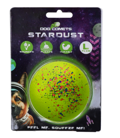 Balle pour chien en caoutchouc L, 7,5 cm, verte – Dog Comets Stardust