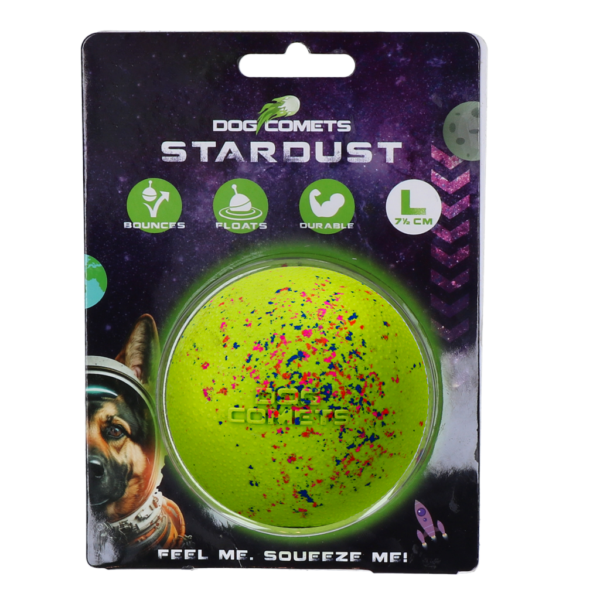 Balle pour chien en caoutchouc L, 7,5 cm, verte – Dog Comets Stardust