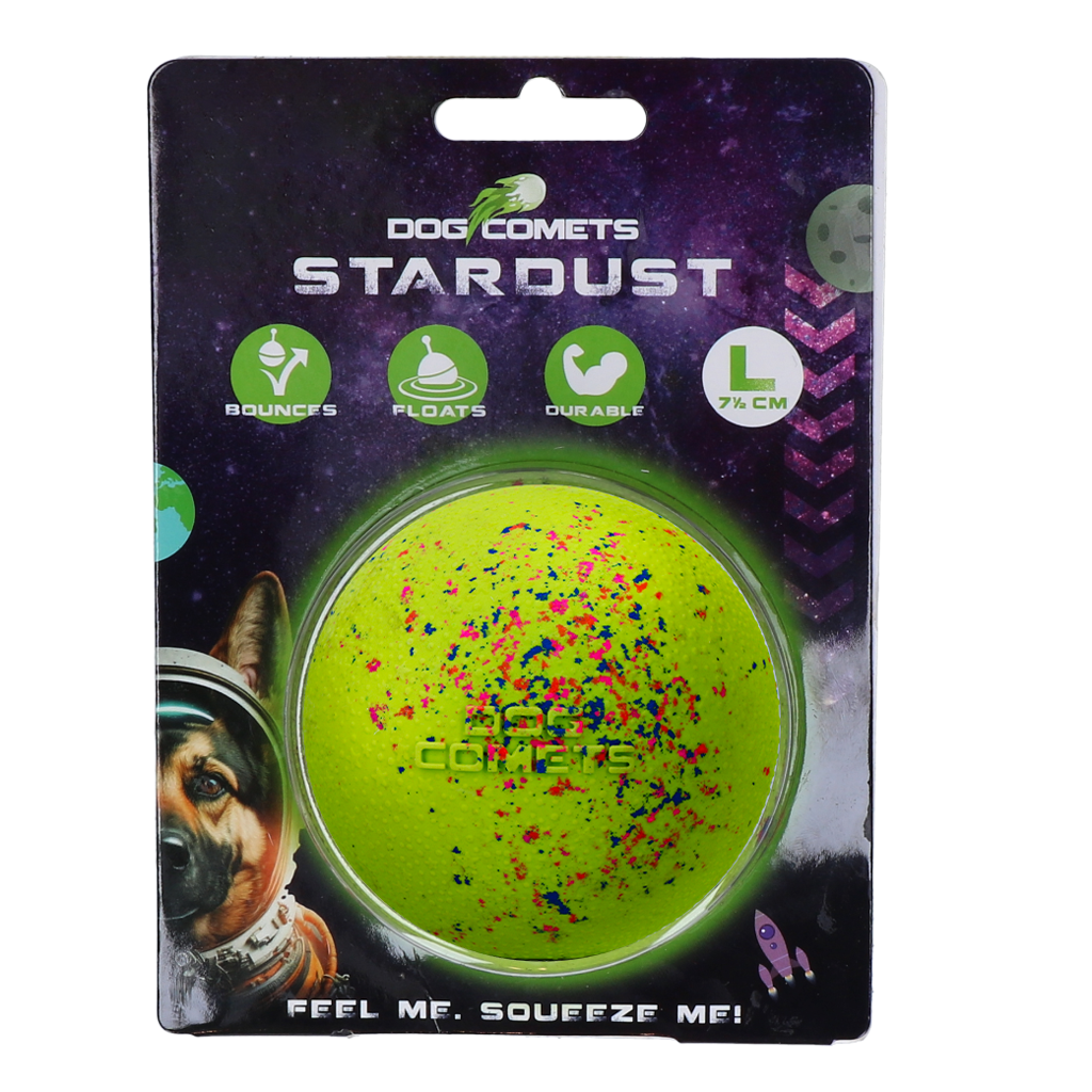 Hondenbal van Rubber L, 7,5 cm, Groen – Dog Comets Stardust Balle pour chien en caoutchouc L, 7,5 cm, verte – Dog Comets Stardust