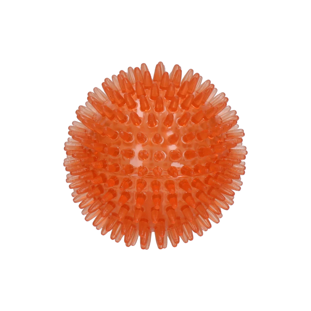 Balle pour chien à picots avec couineur, M 8 cm, orange – Dog Comets Exoplanet – Image 2