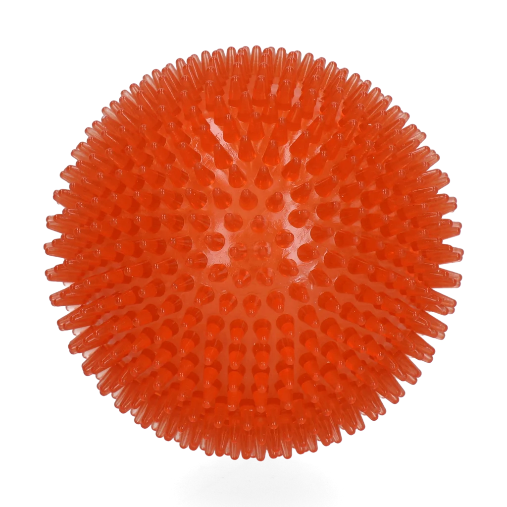 Balle hérisson pour chien avec couineur, orange L, 10,5 cm – Dog Comets Exoplanet – Image 2