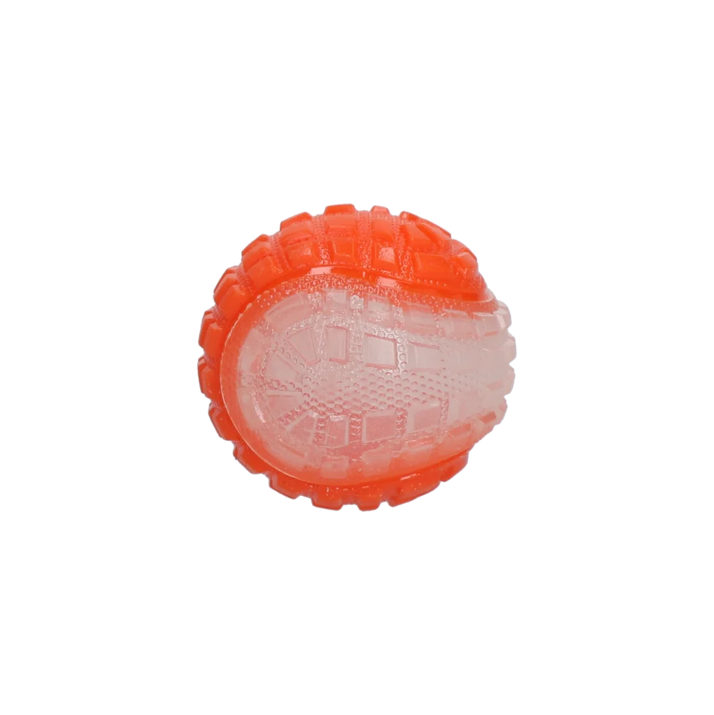 Balle pour chien avec partie lumineuse et couineur S, 5 cm, orange – Dog Comets Glow In The Dark Moon Bal – Image 2