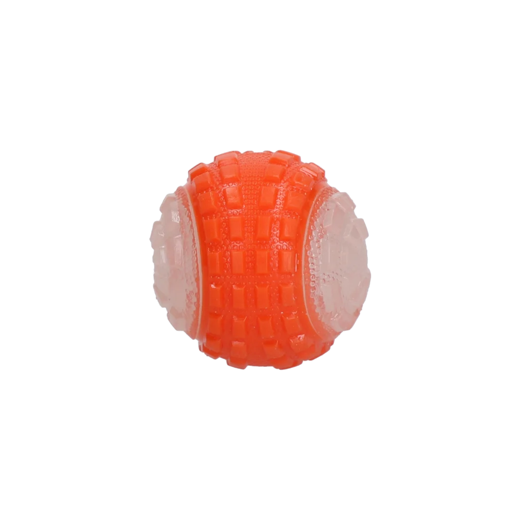 Balle pour chien avec partie lumineuse et couineur S, 5 cm, orange – Dog Comets Glow In The Dark Moon Bal – Image 3