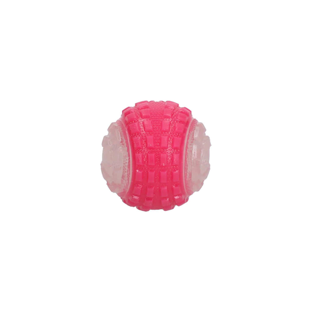 Balle pour chien avec partie lumineuse et couineur S, 5 cm, rose – Dog Comets Glow In The Dark Moon Bal – Image 3