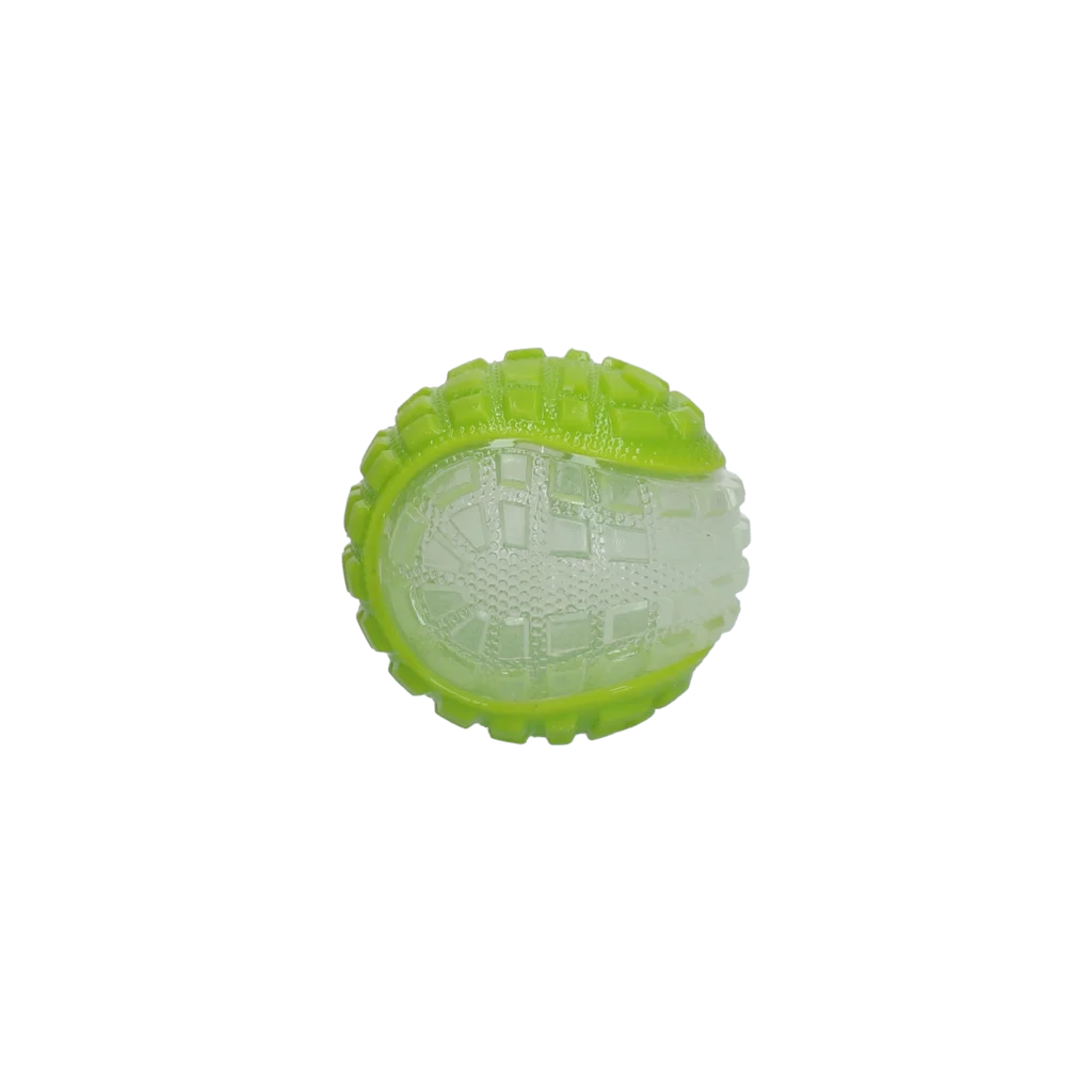 Balle pour chien avec partie lumineuse et couineur S, 5 cm, verte – Dog Comets Glow In The Dark Moon Bal – Image 2