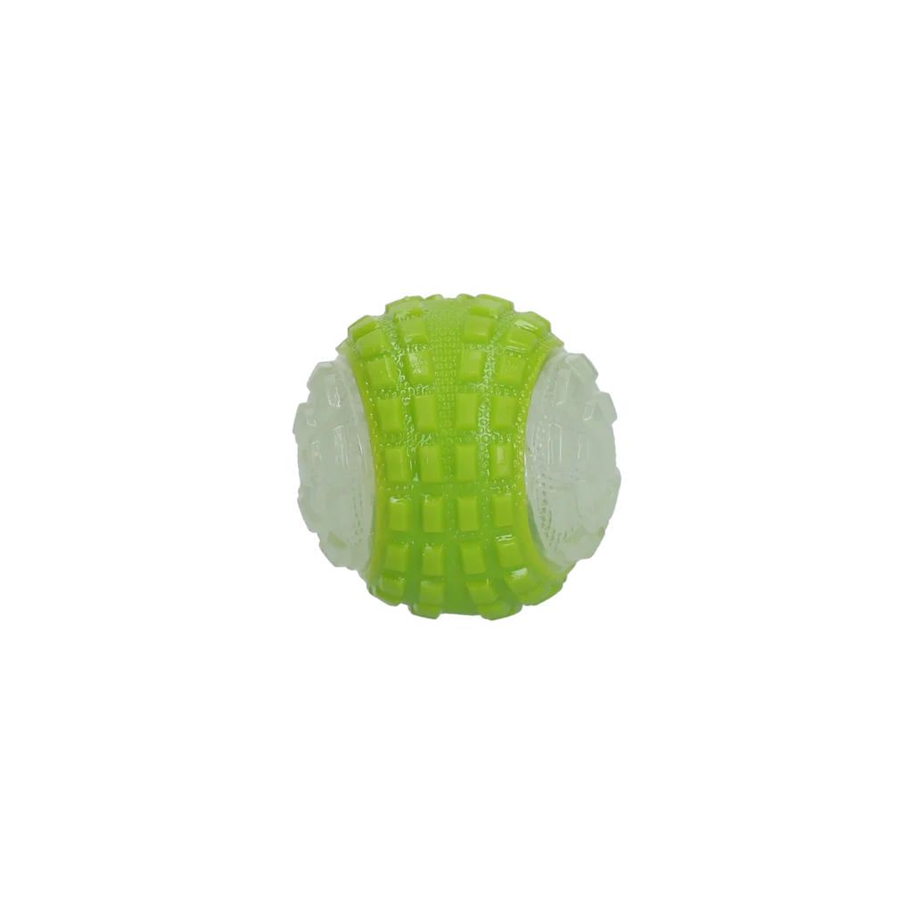 Balle pour chien avec partie lumineuse et couineur S, 5 cm, verte – Dog Comets Glow In The Dark Moon Bal – Image 3