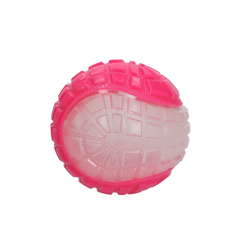 Balle pour chien lumineuse avec couineur M, 7,5 cm, rose – Dog Comets Glow In The Dark Moon Bal – Image 2