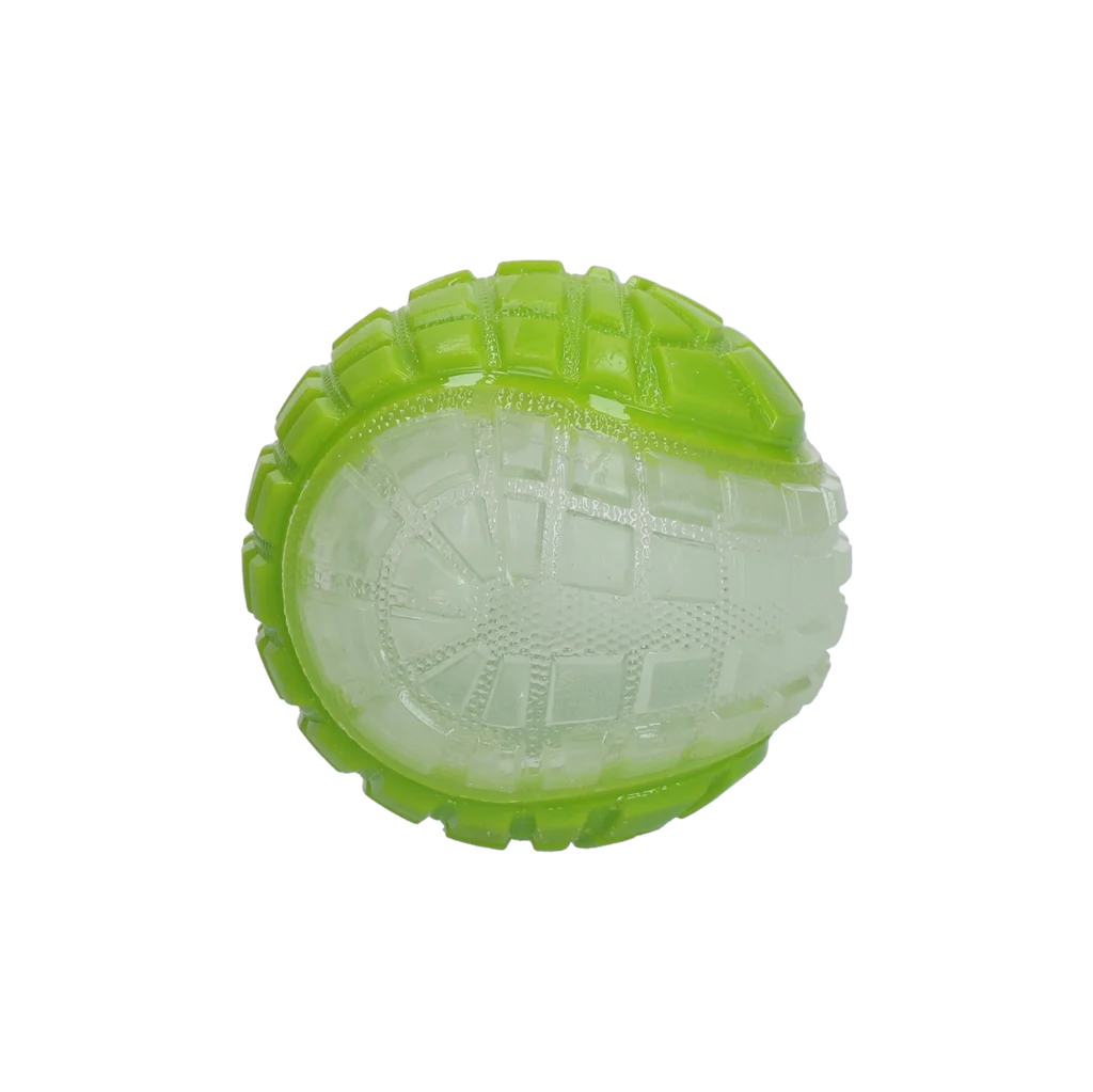Balle lumineuse pour chien avec couineur, M 7,5 cm, verte – Dog Comets Glow In The Dark Moon Bal – Image 2