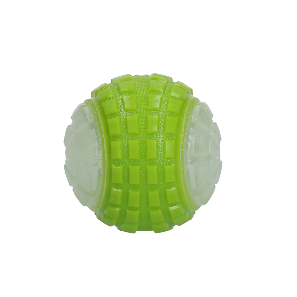Balle lumineuse pour chien avec couineur, M 7,5 cm, verte – Dog Comets Glow In The Dark Moon Bal – Image 3