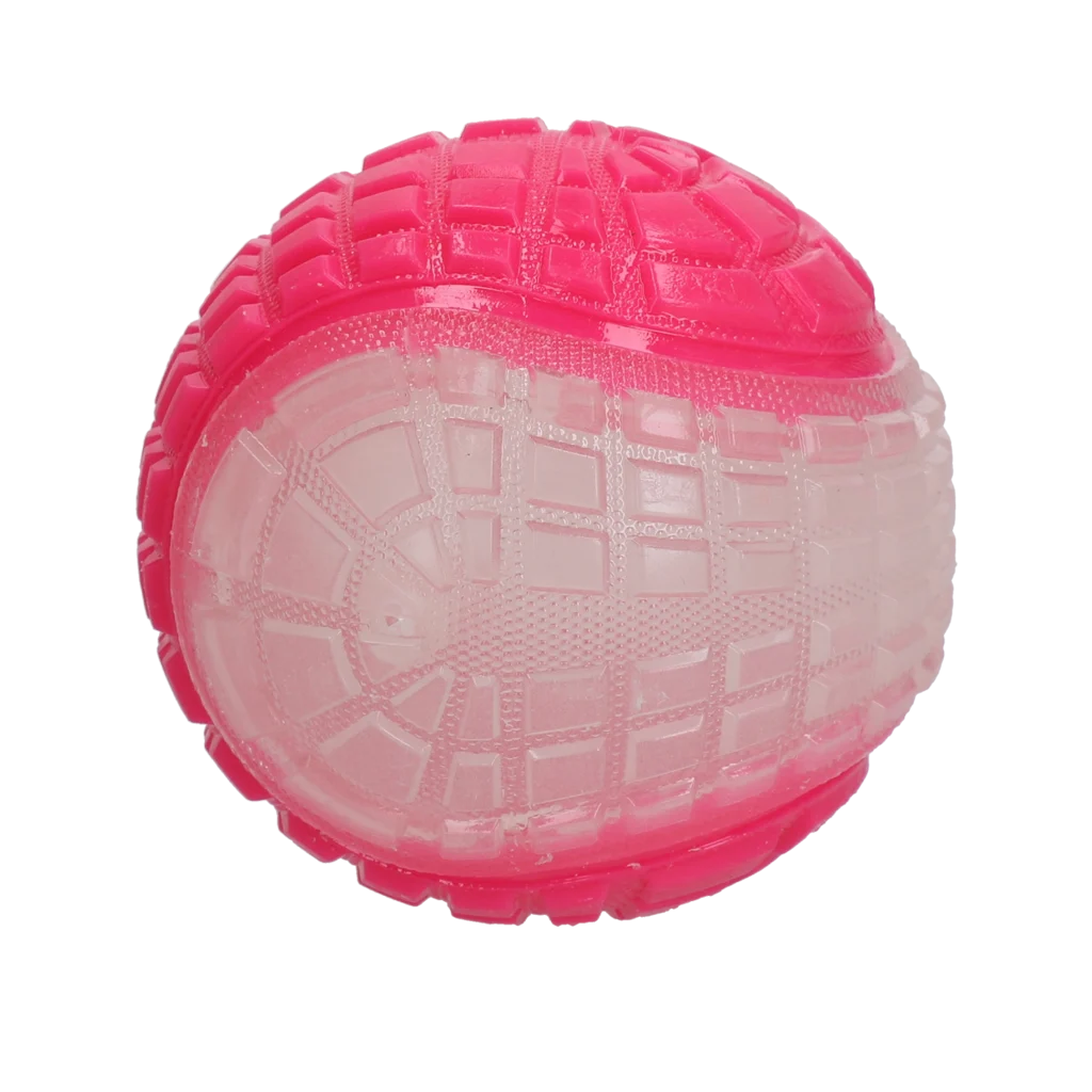 Balle lumineuse pour chien avec couineur, L 10 cm, rose – Dog Comets Glow In The Dark Moon Bal – Image 2
