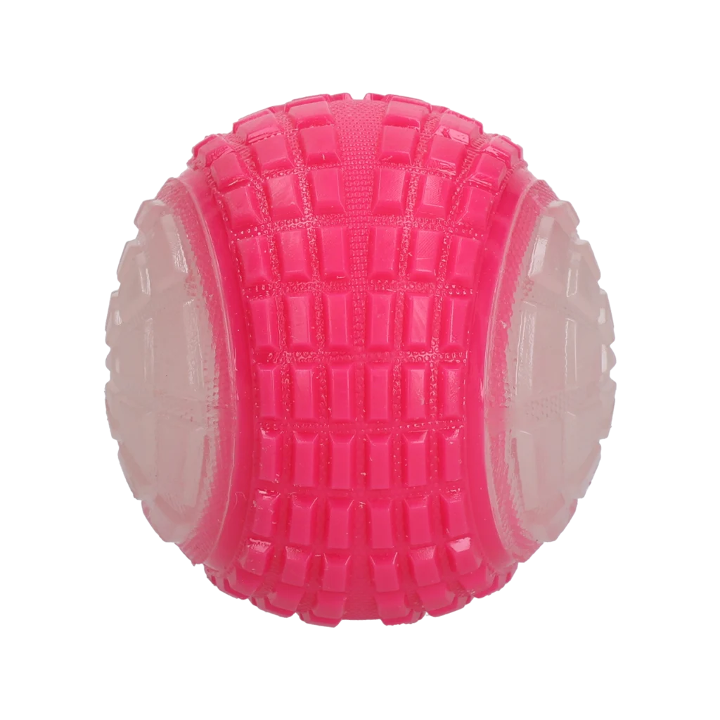 Balle lumineuse pour chien avec couineur, L 10 cm, rose – Dog Comets Glow In The Dark Moon Bal – Image 3