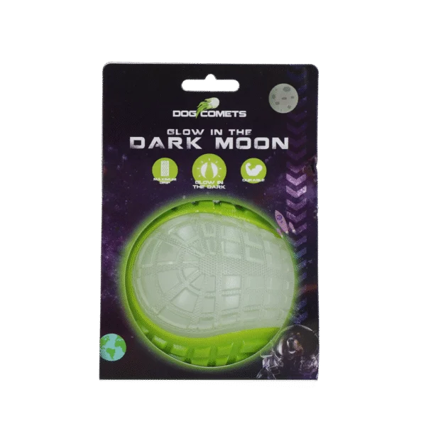 Balle lumineuse pour chien avec couineur, L 10 cm, verte – Dog Comets Glow In The Dark Moon Bal